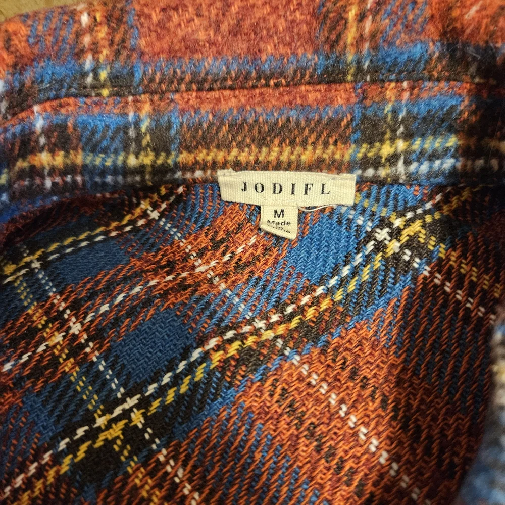 Jodifl Plaid Shacket Shirt Snap Front Size Medium Women's - Picture 7 of 7